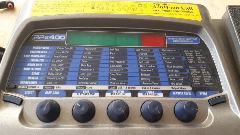 Digitech RPx400 Amp Modeler Multi Effects Processor Guitar Effect Pedal + PSU