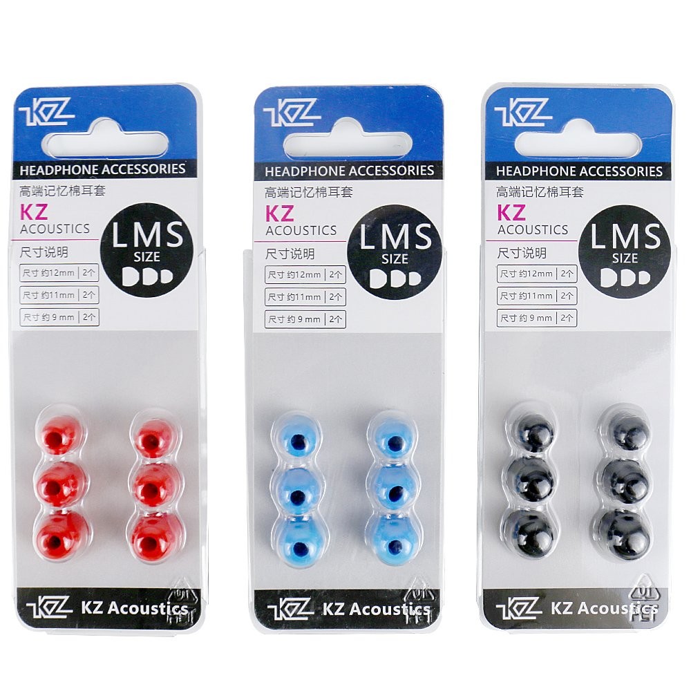 KZ 3 Paris L M S Size Replacement Foam Eartips Earbuds Memory Black