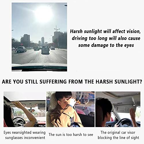2Pcs Car Visor(Upgraded Version to Block Harmful UV Rays) Adjustable Angle,