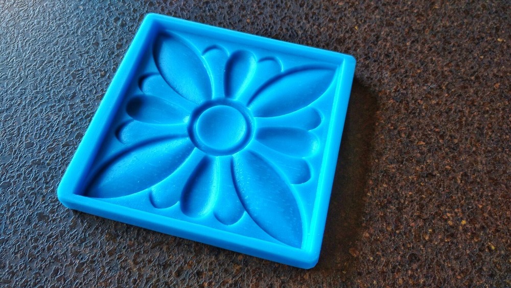 Silicone mold for square 3D decorative tile with wood texture, 3d tile mold