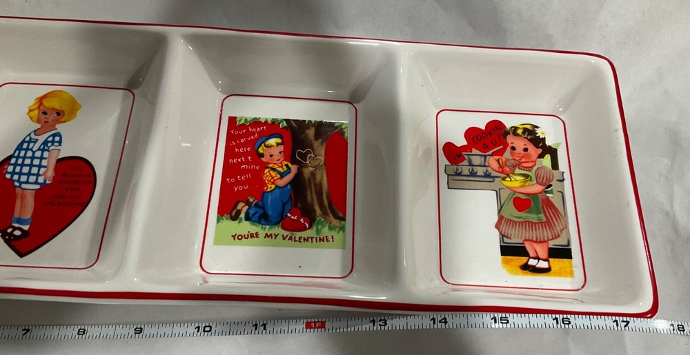 Rosanna Studios divided Valentine serving dish