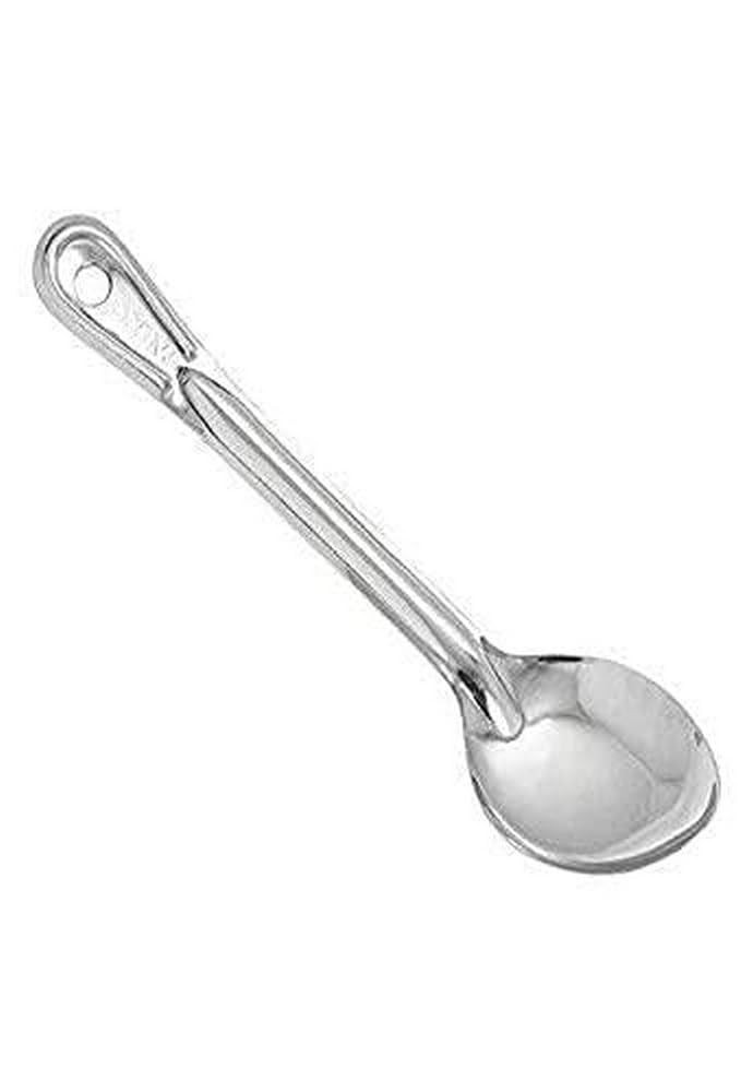 Winco Prime Stainless Steel Basting Spoon, NSF, Solid, 11" 11", Silver