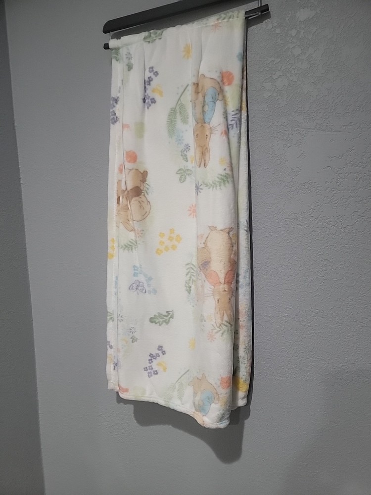 Beatrix Potter Peter Rabbit Plush Easter Throw Blanket 50 X 70" NWT HTF