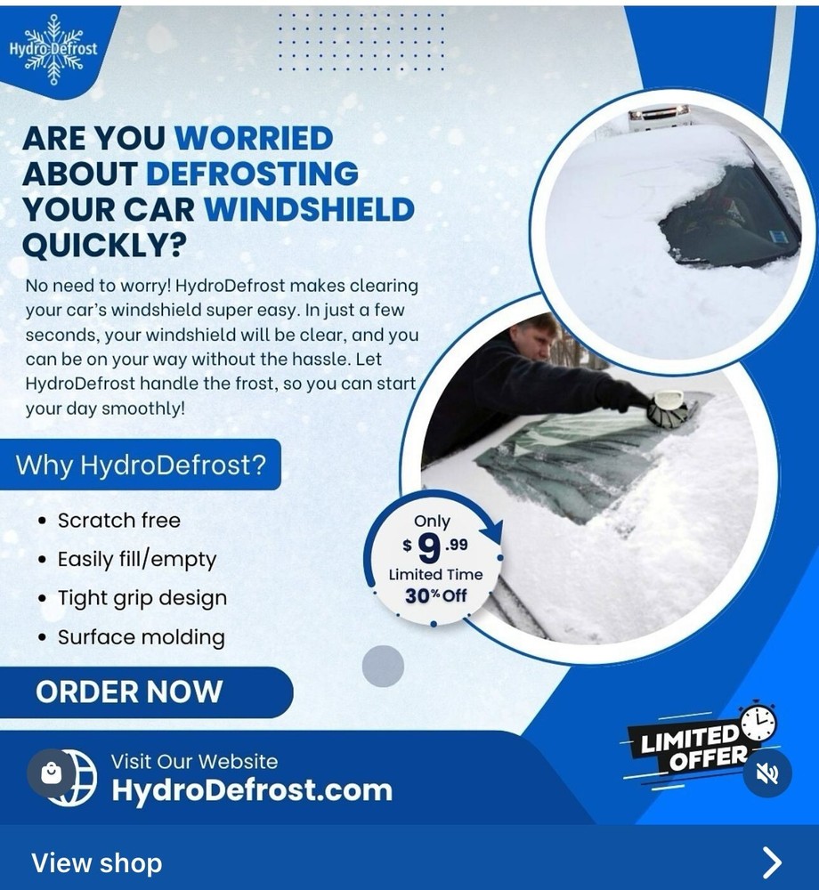 HydroDefrost 2.0 Windshield Defroster & Ice Remover | Fast De-Icing & Defrost