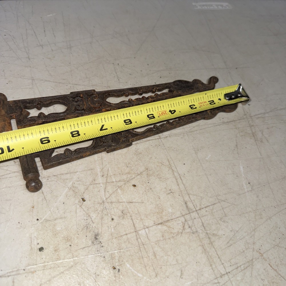 Antique Pair Cast Iron Swing Arm Hooks missing brackets