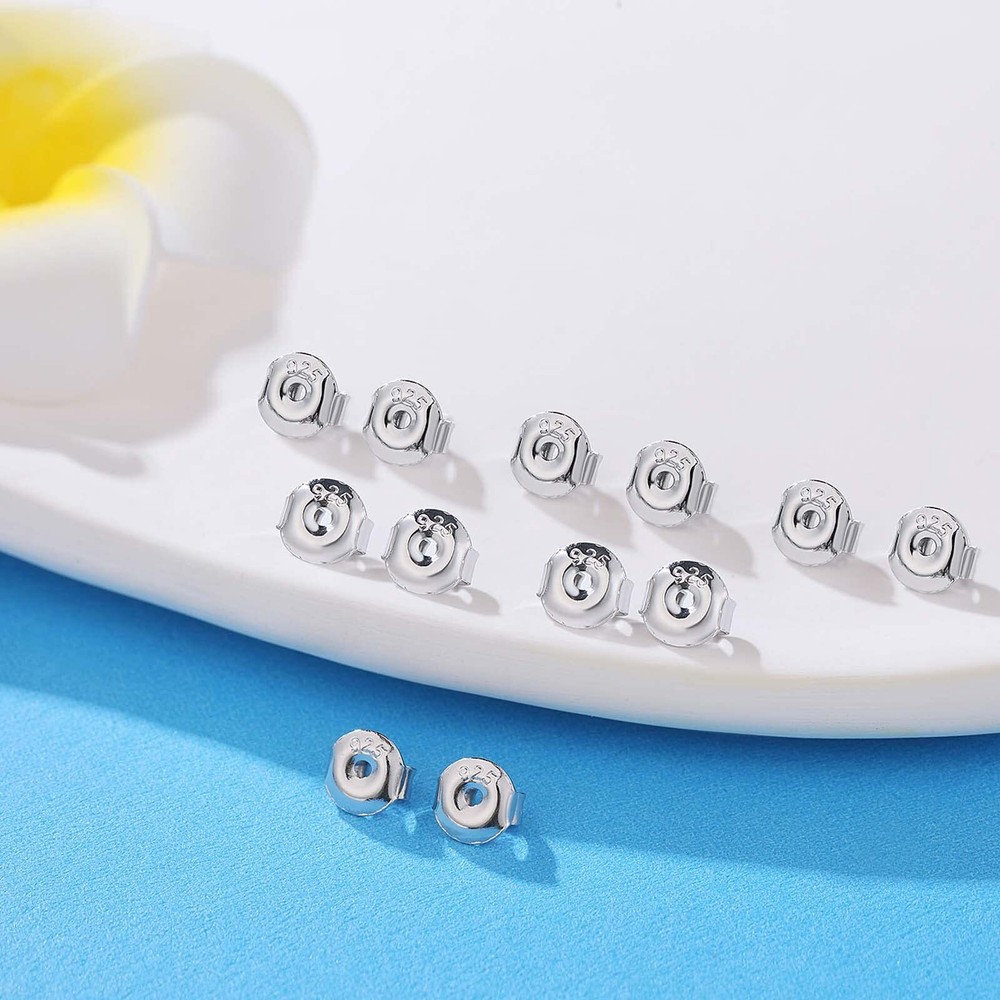 Earring Backs for Studs, 12 PCS 925 Sterling Silver Earring Backs Replacement...