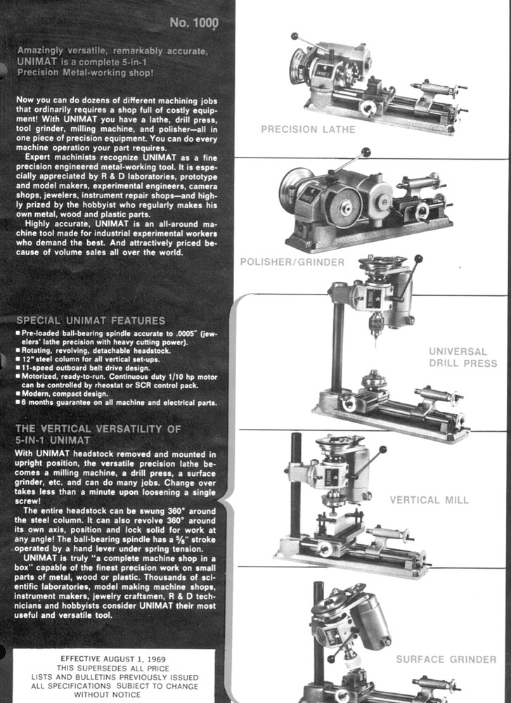 USB DELIVERY ~ Unimat ~ Manuals & catalogs ~ PDF Format Technical