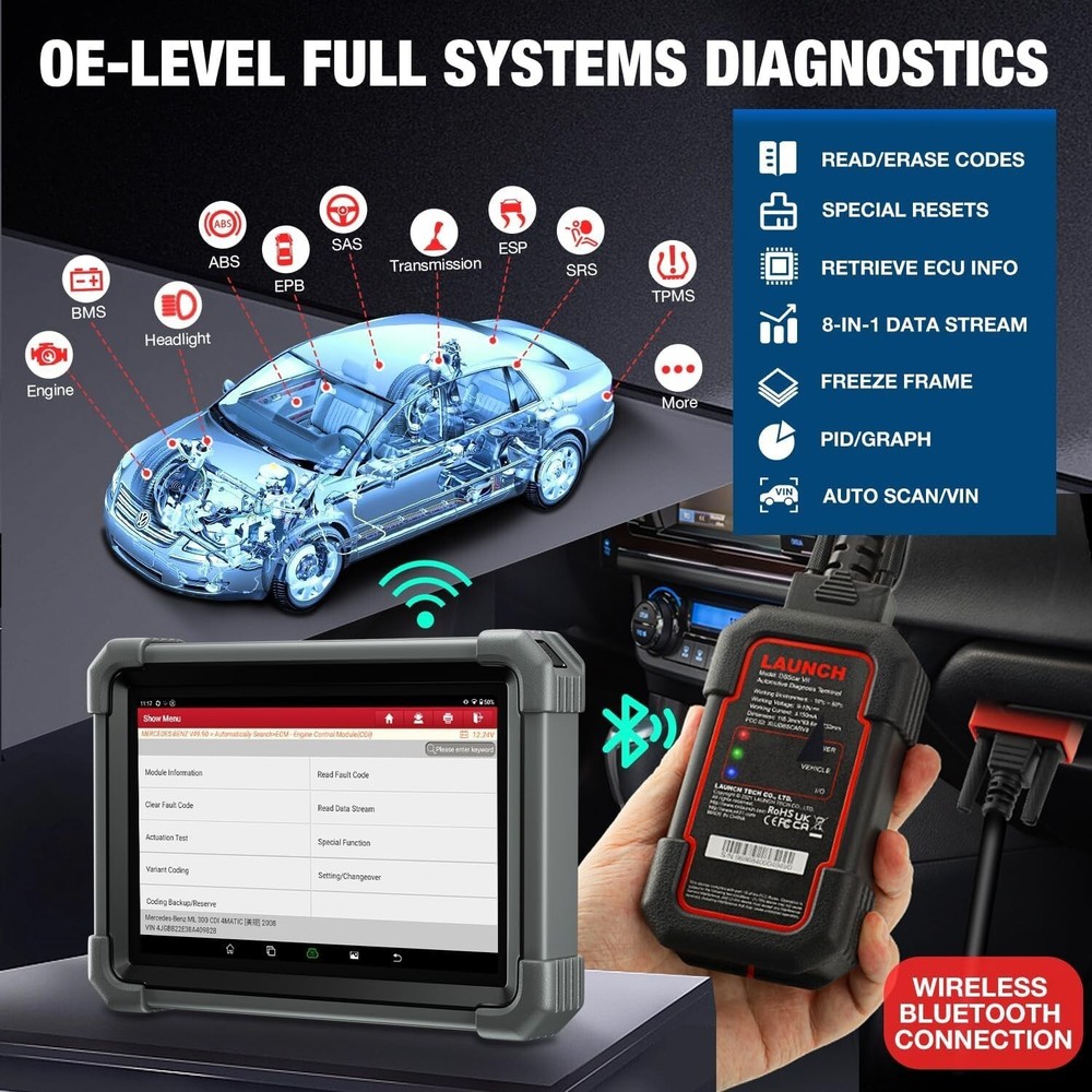 Launch X431 IMMO PLUS PRO 5 Key Programming Tool Full System Diagnostic Scanner