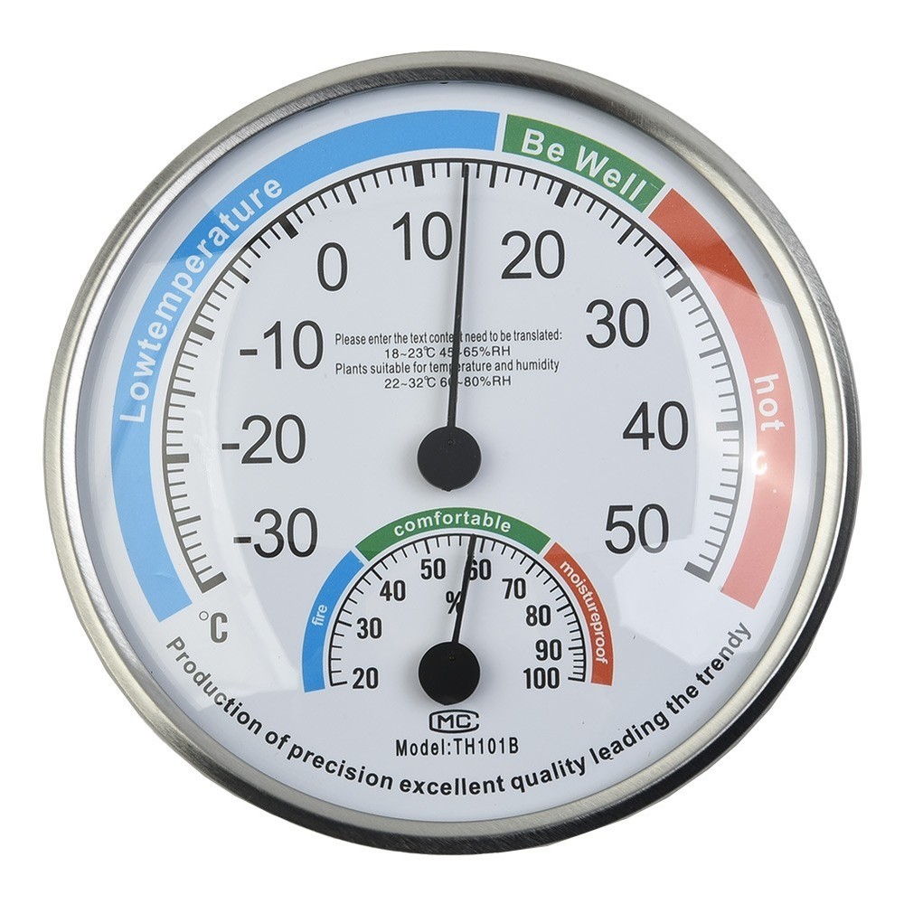 Hygrometer Thermometer Range: 20-Thickness 2.2cm White Classroom