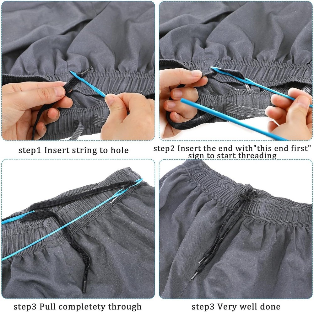 8Pcs Drawstring Threader Tool Set,Flexible Drawstring Threaders Plastic Drawstri