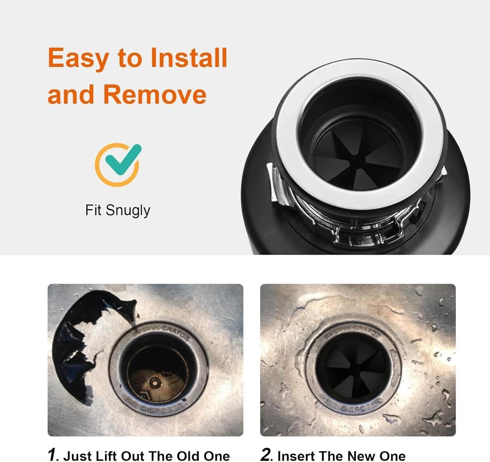 2Pc Garbage Disposal Splash Guard Sink Baffle, 3 1/8" Removable Garbage Disposal