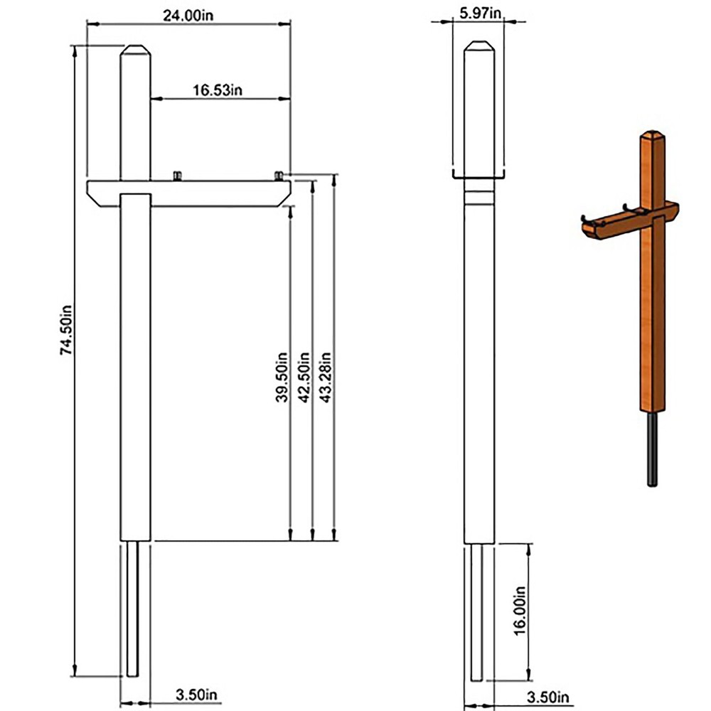 Architectural Mailboxes Cedar Deluxe Drive-In Cedar Wood Mailbox Post