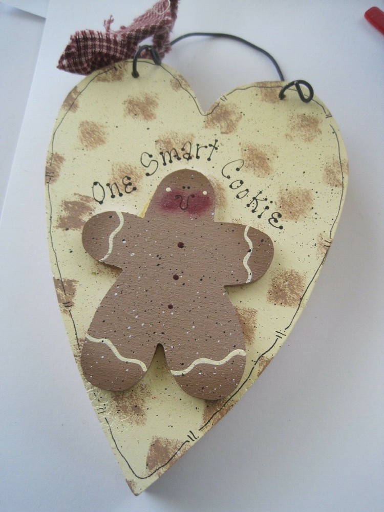One Smart Cookie Wood Painted Heart