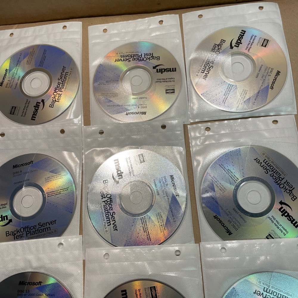 Microsoft MSDN Back Office Server Test Platform Discs 1-20 -Oct. 1999 Int’l Pack
