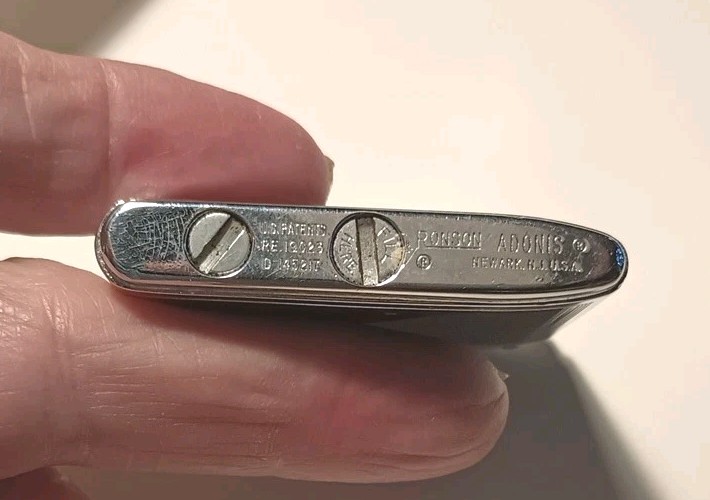 Vintage Working Ronson ADONIS Silver Tone Lighter