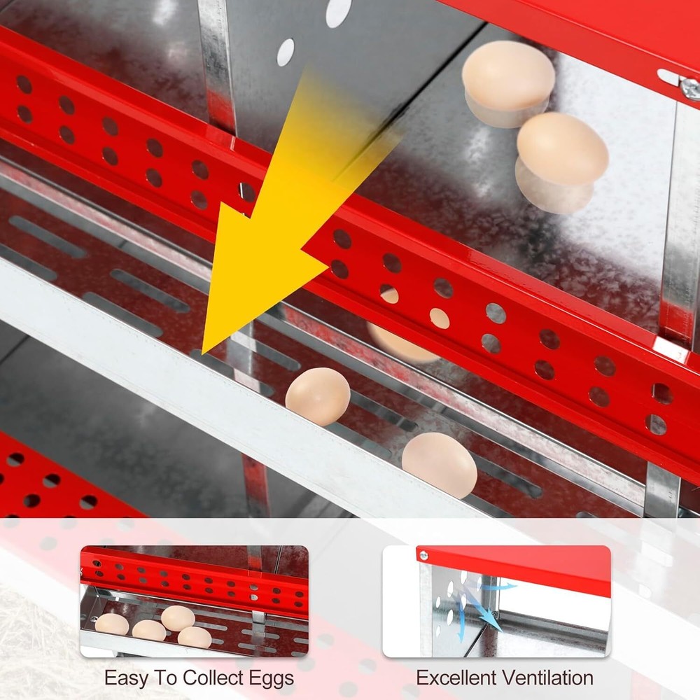 Galvanized Steel Chicken Laying Boxes 6 Compartment Nesting Boxes for Chickens