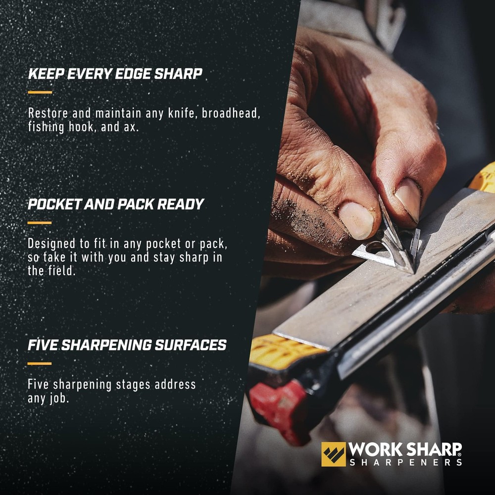Work Sharp Guided Field Sharpener, Compact Travel Knife One Size, Black