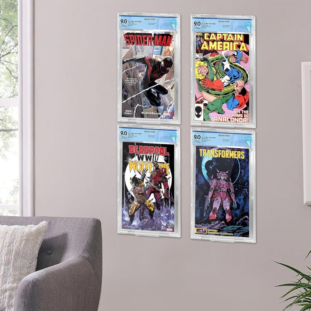 16 Transparent Floating Comic Book Display Stands Book Display Frames.