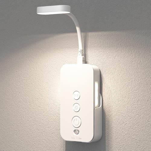 Wall Mounted Reading Light: Dimmable LED Book Lights with Timer & 1Pack White
