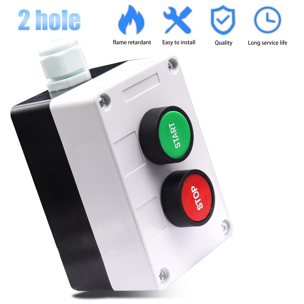 Taiss Momentary Push Button Switch Station Box Start/Stop Red A-Start/Stop