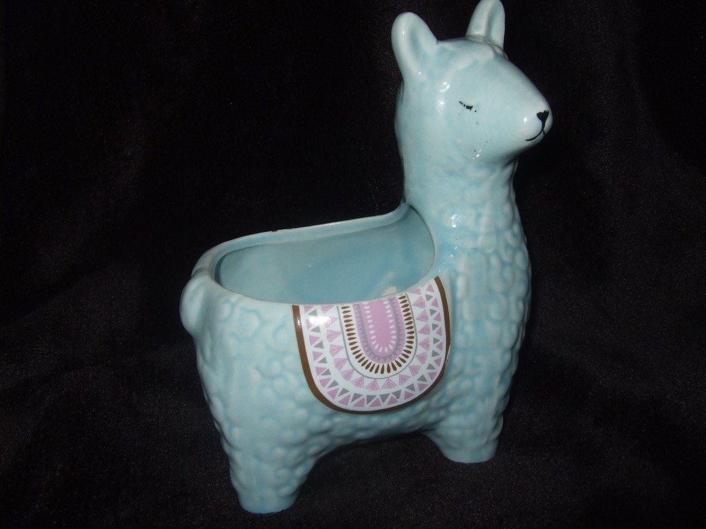 Blue Multicolor Llama / Alpaca Succulent planter