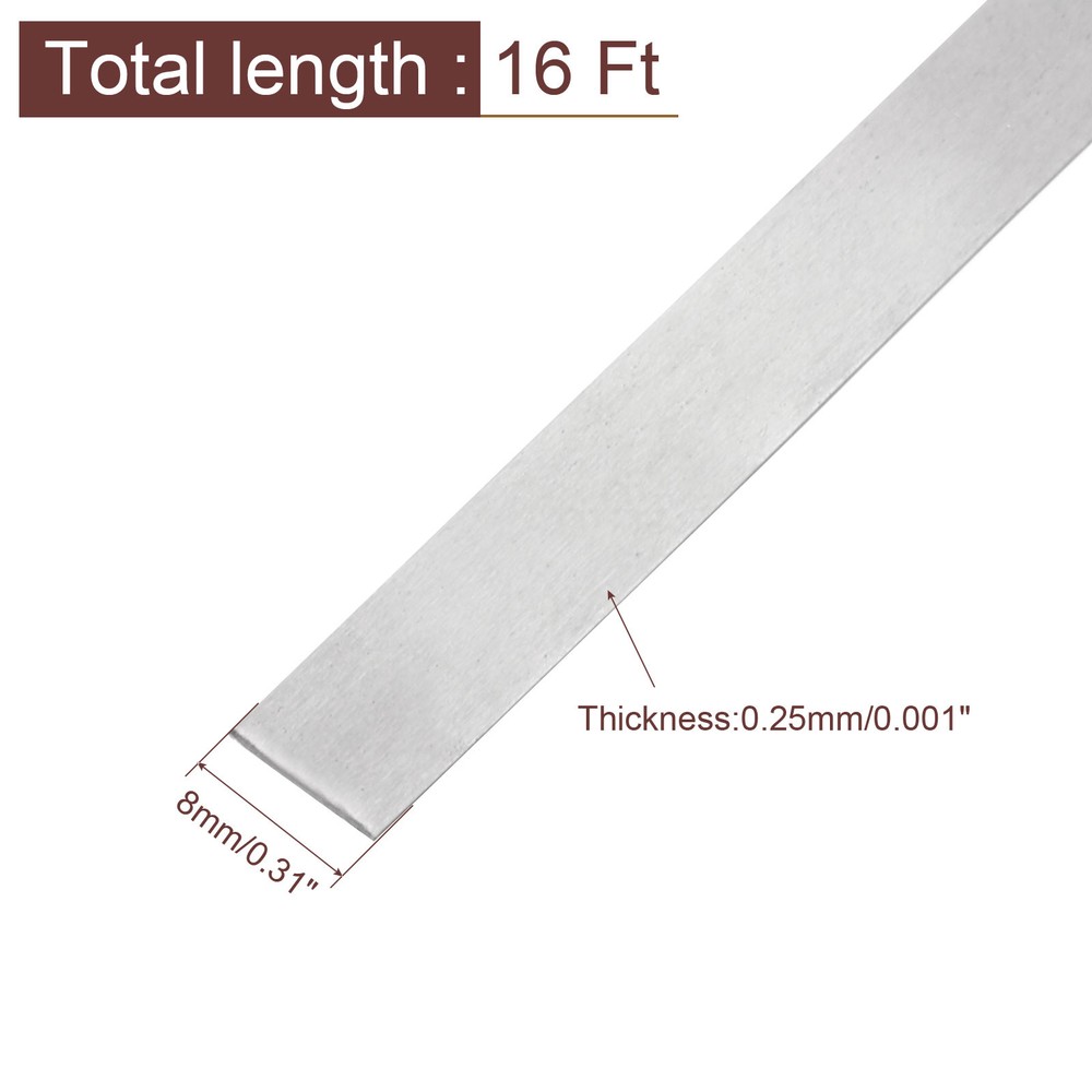 Flat Heater Wire 16.4 Ft Length 8mm Width 0.25mm Thick for Heating Elements