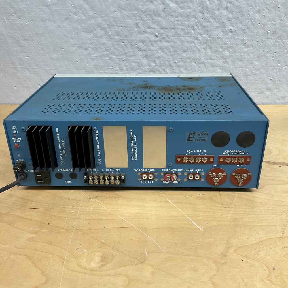 McGohan 50 Watt Amplifier Model MS504 Tested and Working