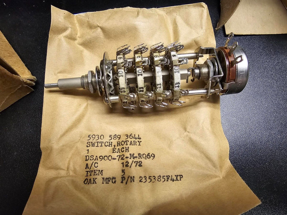 ELECTRO SWITCH TYPE J ROTARY SWITCH 235385F4XP 5930-00-589-3644