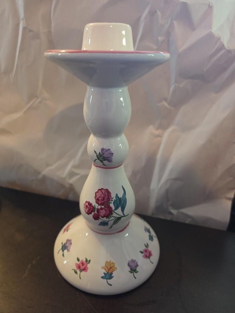 Liz Claiborne Raspberry Patch Ceramic Candlestick Votive Holder
