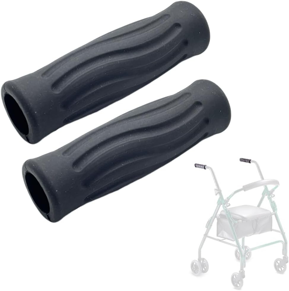 Rollator Hand Grips Replacement for Elderly & Disabled - Rolling Black-A