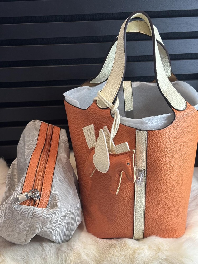 Leather Handbag with Charm