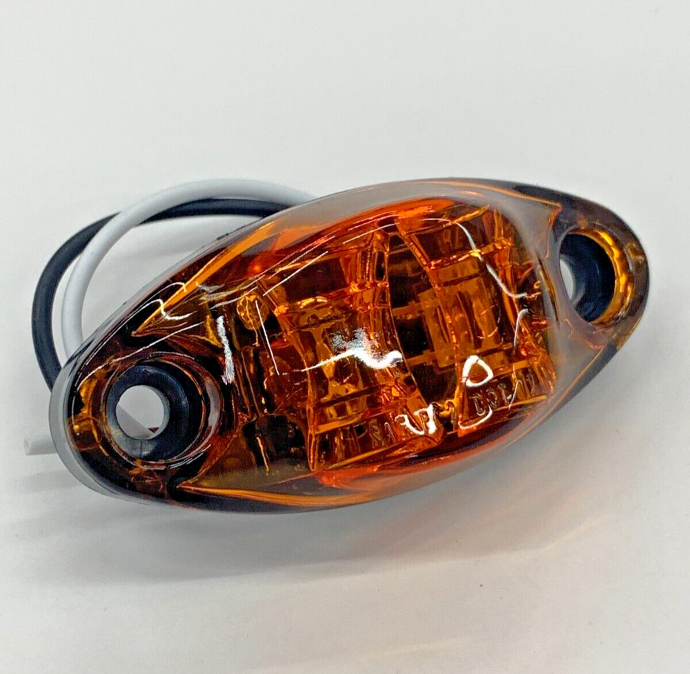 Amber LED Oval Dragon's Eye 2 Diode Amber Lens/Light Marker Clearance Trailer