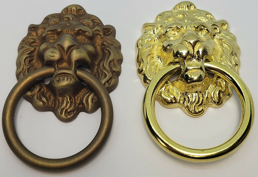 Solid brass Duncan Phyfe style Lion Head knocker ring Pull Early American SINGLE