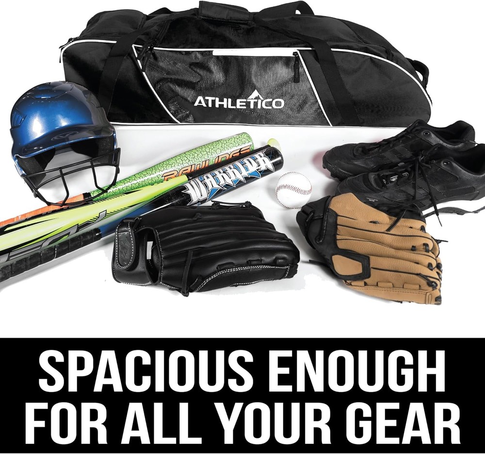 Rolling Baseball Bag Black