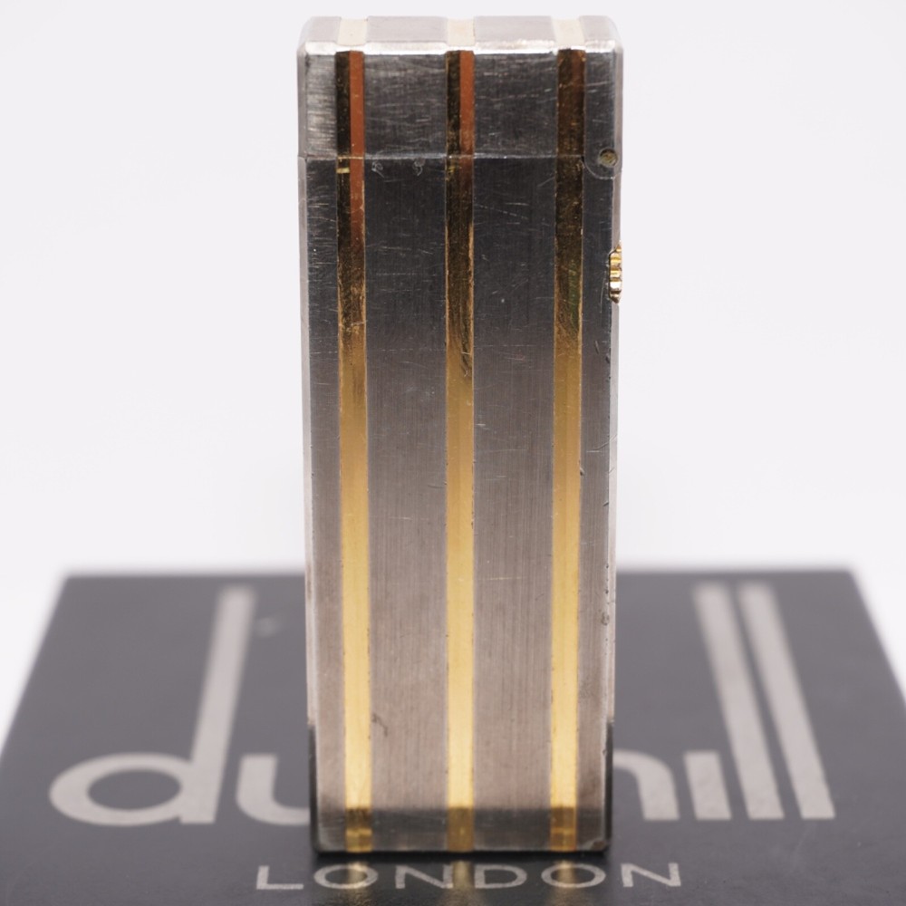 Dunhill Silver Rollagas Lighter Threes Gold Line_Ultrasonically cleaned_WORKING
