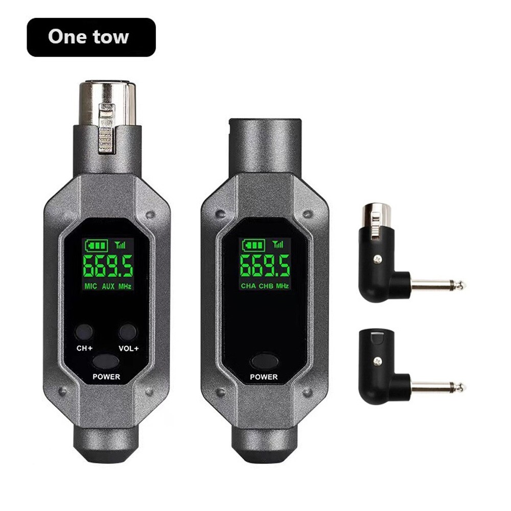 Microphone Wireless System XLR Tr/ansmitter Re/ceiver Rechargeable Adapter 6.35