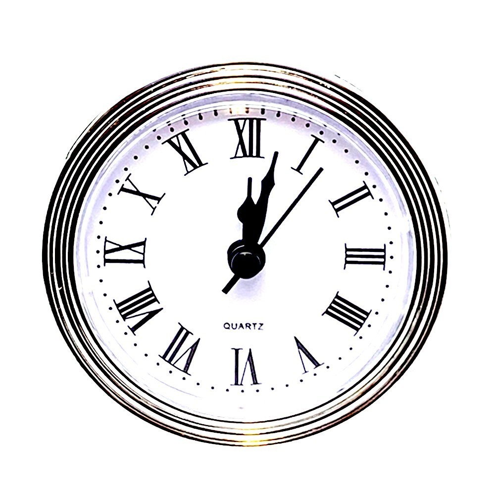 86mm Quartz Replacement Silver Bezel Clock Inserts Roman Numerals 80-85mm Hole