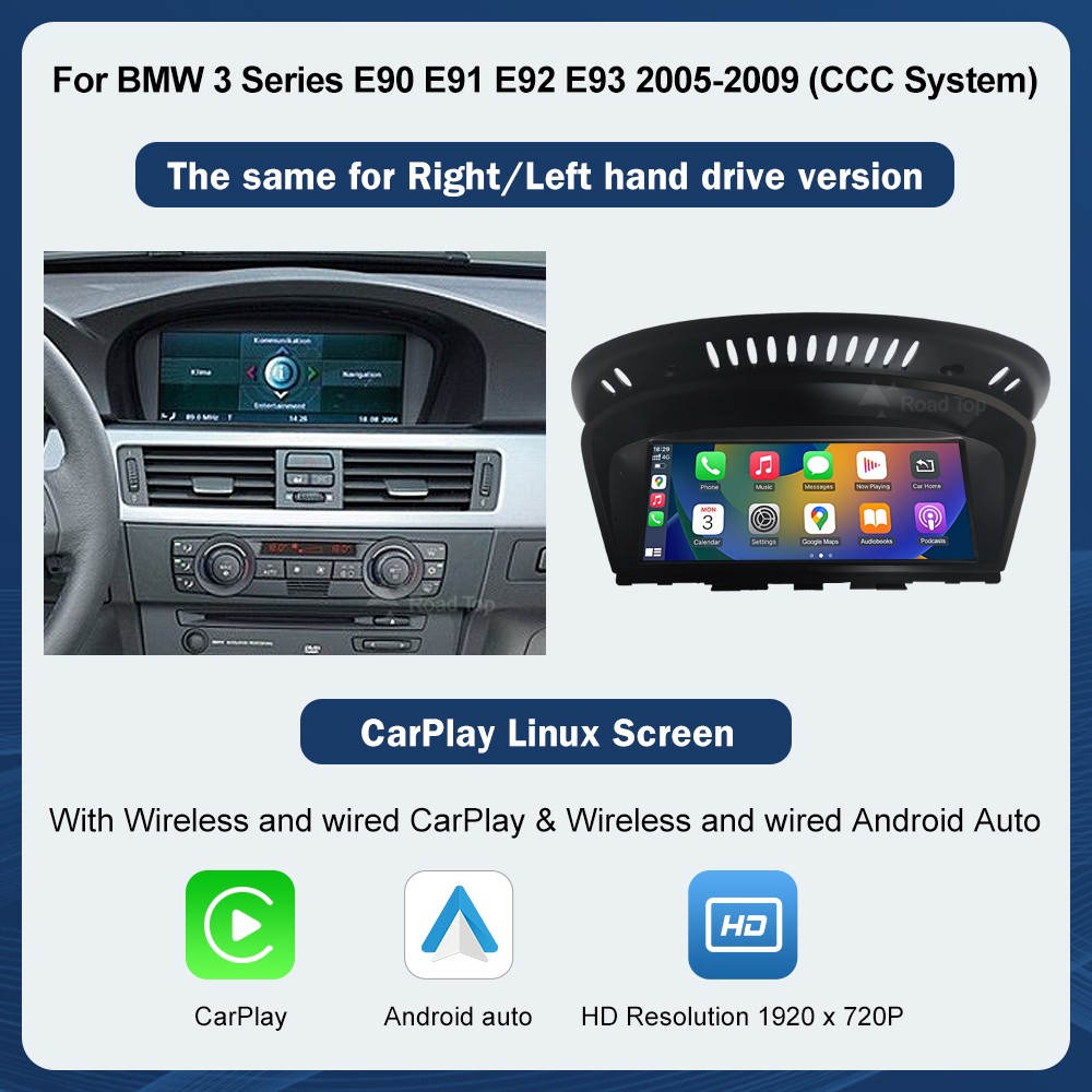CarPlay Multimedia Linux Touch Screen For BMW E90 E91 E92 E93 2005-2011 CIC/CCC