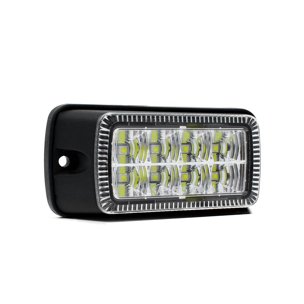 389C Surface Mounted White Warning Light - 10 Flash Patterns