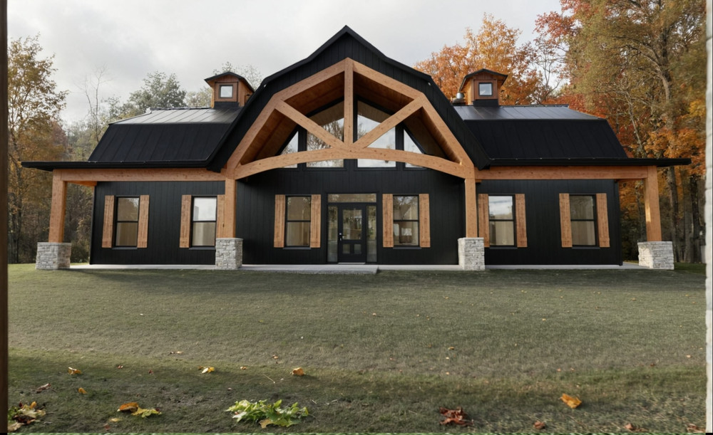 2400 Sqft Modern Barndominium 4bd/2.5ba - Construction Plans - PDF
