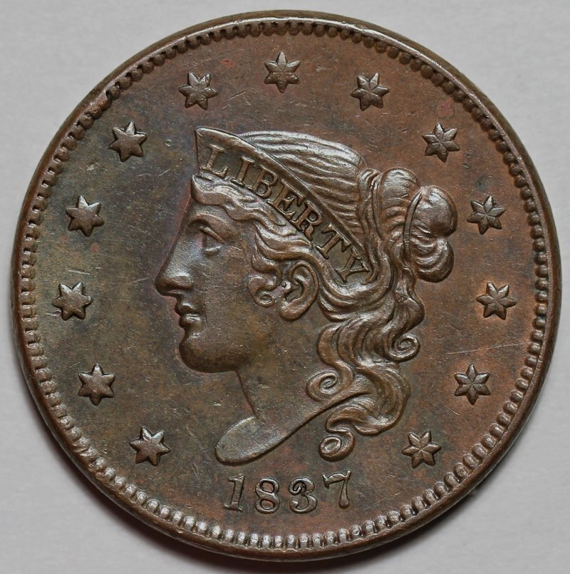 1837 Coronet Head Large Cent - US 1c Copper Coin