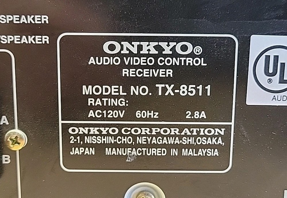 Onkyo TX-8511 Stereo Audio Video Controller Receiver No Remote - Tested Working!