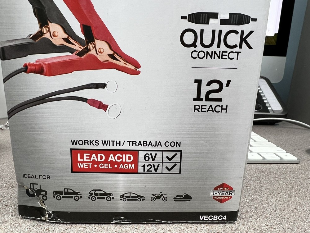 VECTOR VECBC4 4 Amp Battery Charger/Maintainer New