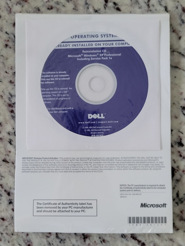 Microsoft Windows XP Professional 1A Version 2002 New In Package