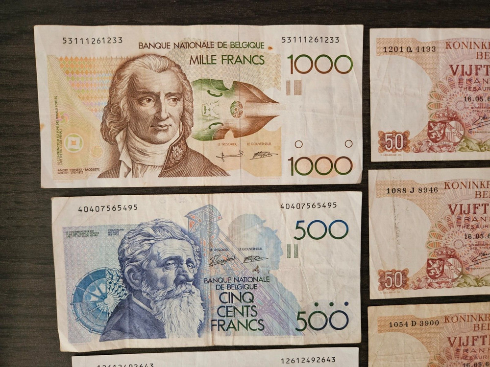 Lot Belgium 2000 francs banknotes