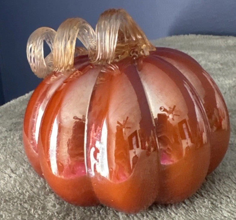 Mikasa Blown Glass Pumpkin Decor