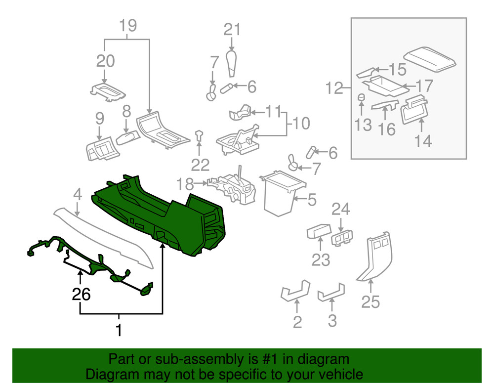 Genuine GM Console Body 25804761