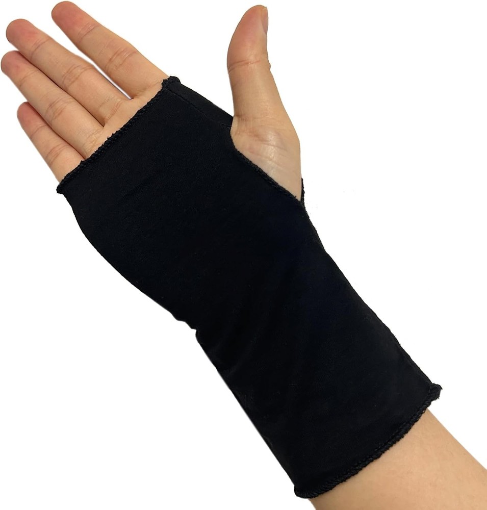 Wrist Sleeve Under Splint Hand Sock(4 Pack) Modal Short Version-black