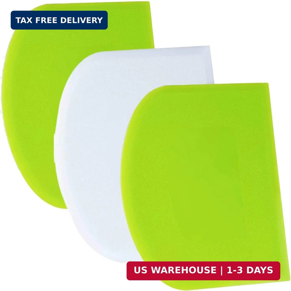 Dough Scraper Bench Scraper - 3P 4.7X3.7" Plastic Flexible Bowl Scraper, Sharp E
