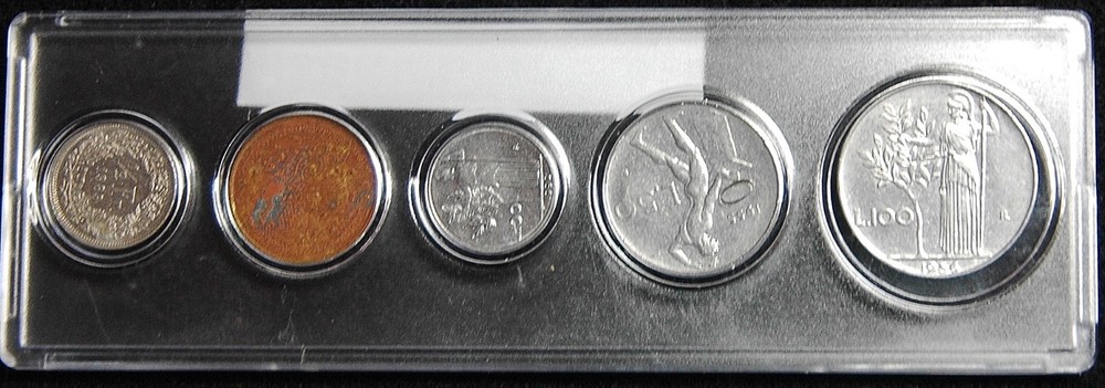 Misc. Foreign World Coins - slab of five